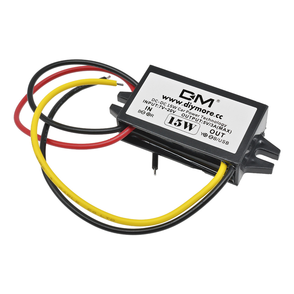 Convertor auto dc -dc 12v to 5v 3a 15w , sursă de alimentare buck, adaptor micro usb mascul/femelă, protecție auto: Albastru