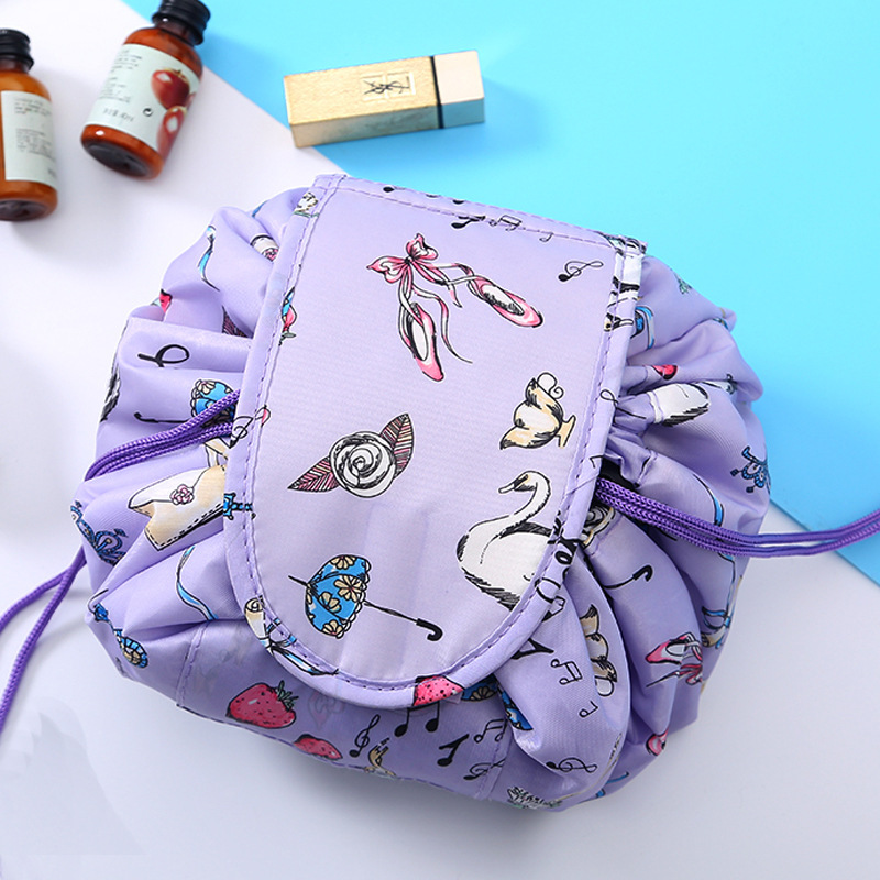 Women Drawstring Cosmetic Bag Travel Storage Makeup Bag Organizer Female Make Up Pouch Portable Waterproof Toiletry Beauty Case: Yellow