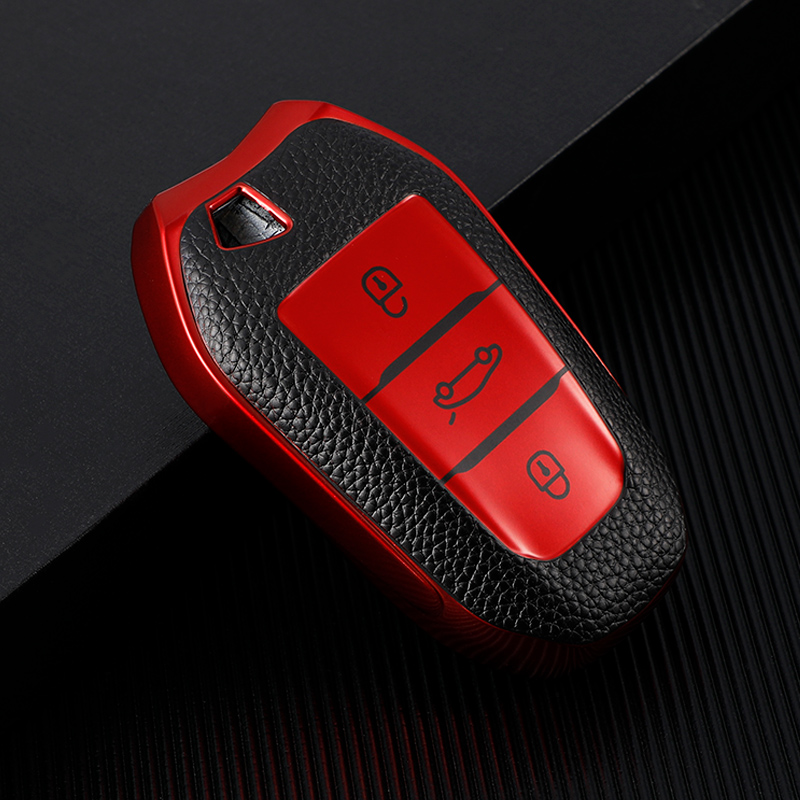 Tpu Autosleutel Case Cover Voor Citroen C1 C2 C3 C4 Grand Picasso C5 Ds 3 5 Peugeot 207 3008 208 308 307 508 5008 407 301 206: Rood