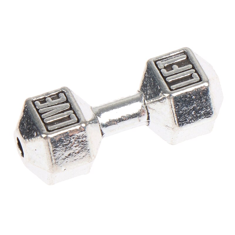 2Pcs 1/12 Dollhouse Miniature Barbell Dumbbells Fitness Weights Gym Model Toys