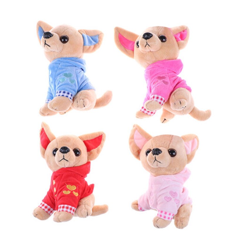 1 pièces 17Cm Chihuahua chiot enfants jouet Kawaii Simulation Animal poupée d'anniversaire pour les filles enfants mignon en peluche chien en peluche