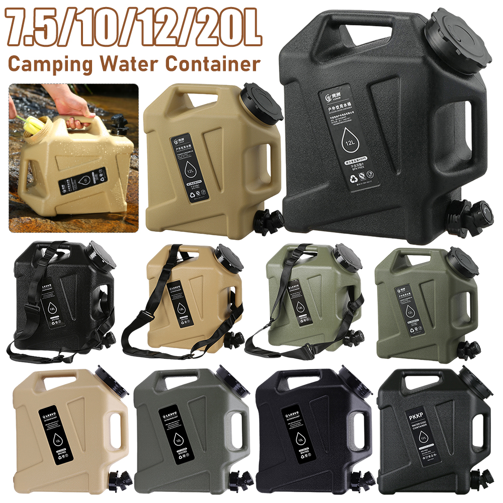Outdoor Water Bucket Camping Water Container With Detachable Faucet No Leakage Water Storage Container For Outdoor 7.5/10/12/20L