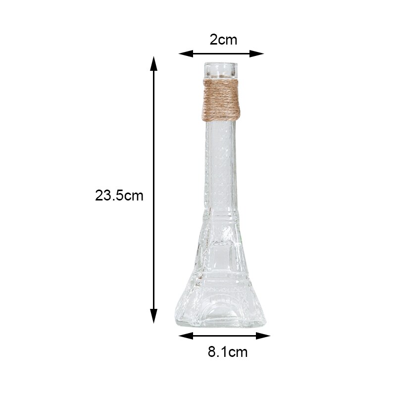 Jarrones de cristal nórdico para Decoración de mesa, florero transparente con cuerda de flores, botella artesanal, muebles para el hogar: F