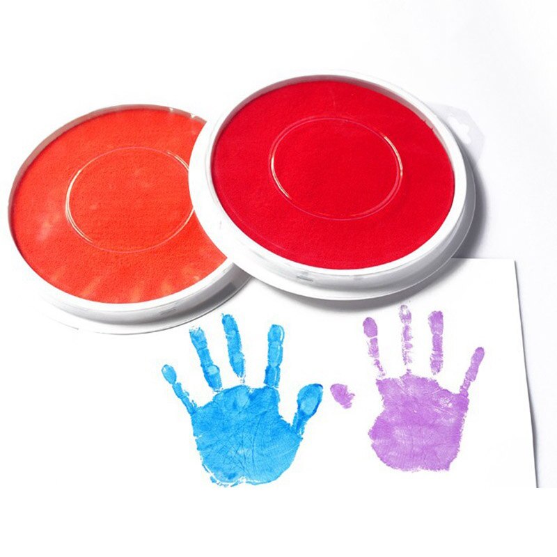 1Pcs Kindergarten Kids Palm Fingerprint Ink Pads Non-Toxic and Washable Children Fingerprint Stamp Pads Wedding Signature