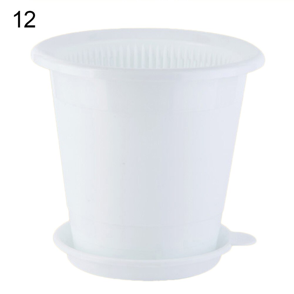 Drainage Slotted Hole Succulents Orchid Flower Inner Outer Pot Container Home Office Decor Planter Desktop Flower Pots: 12