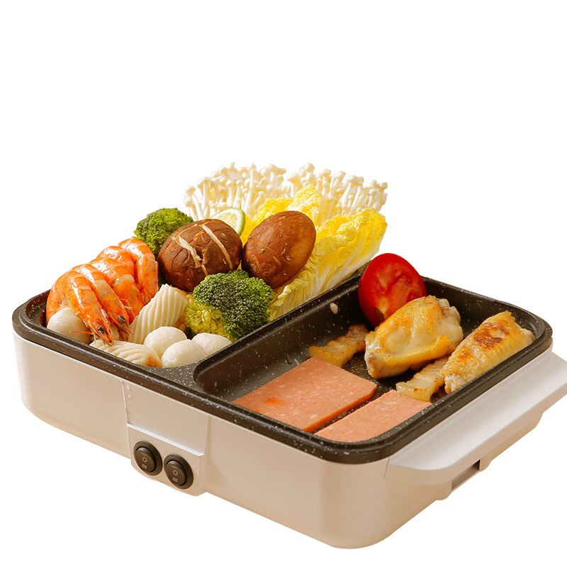 Multifunction Electric Cooker Mini Hotpot Barbecue Grill Griddle Egg Omelette Frying Pan Stove Crepe Pancake Pie Baking Roaster