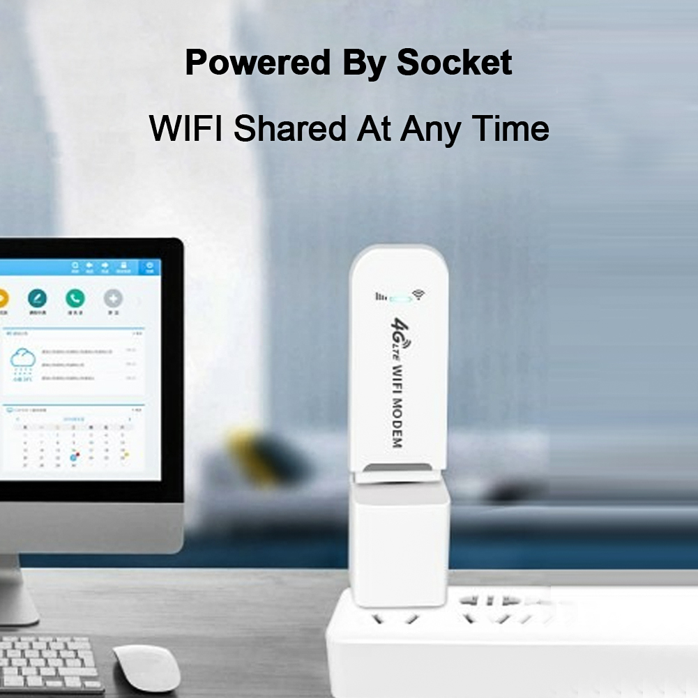 4G LTE Universal Router 150Mbps Dongle USB Network Card Unlocked Wireless Home High Speed Small WiFi Modem Adapter White