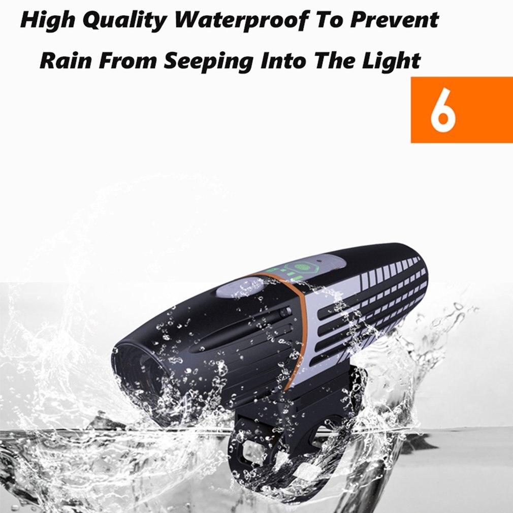 Bicycle Light Rainproof USB Rechargeable Electro-optic Smart LED Sensing 2200mAh Mountain Bike Front Lamp Headlight Flashlight