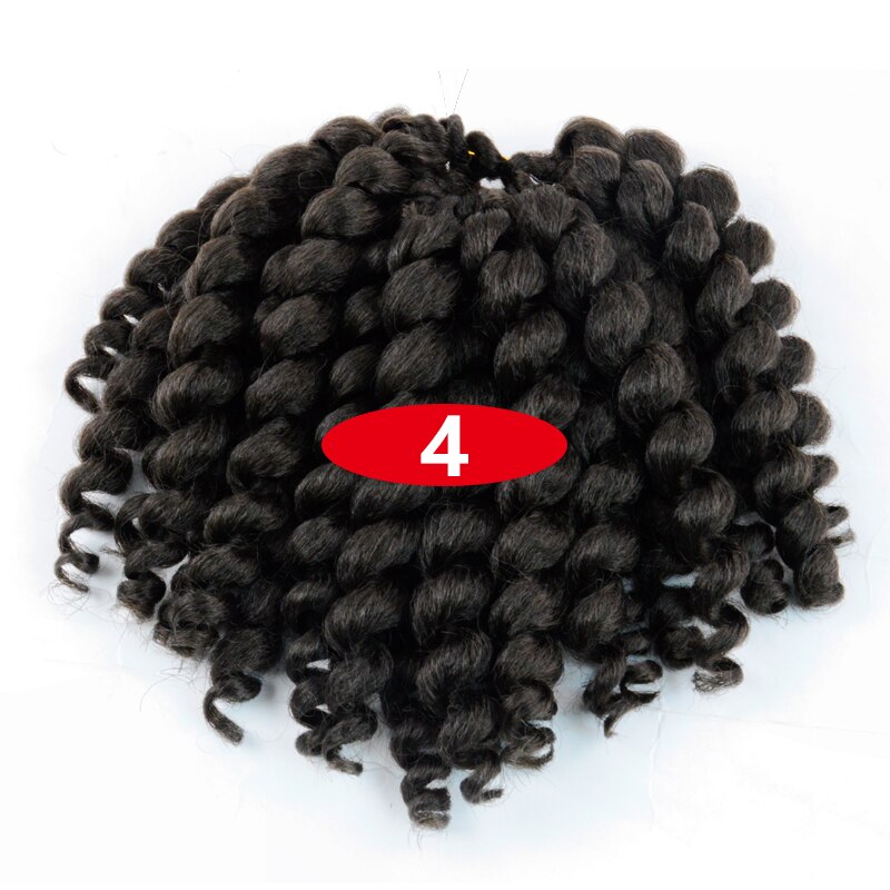 SAMBRAID Jamaican Bounce Crochet Hair Crochet Braids Curly Wand Crochet Hair Synthetic Braiding Hair Extensions 8 Inch For Women: #4