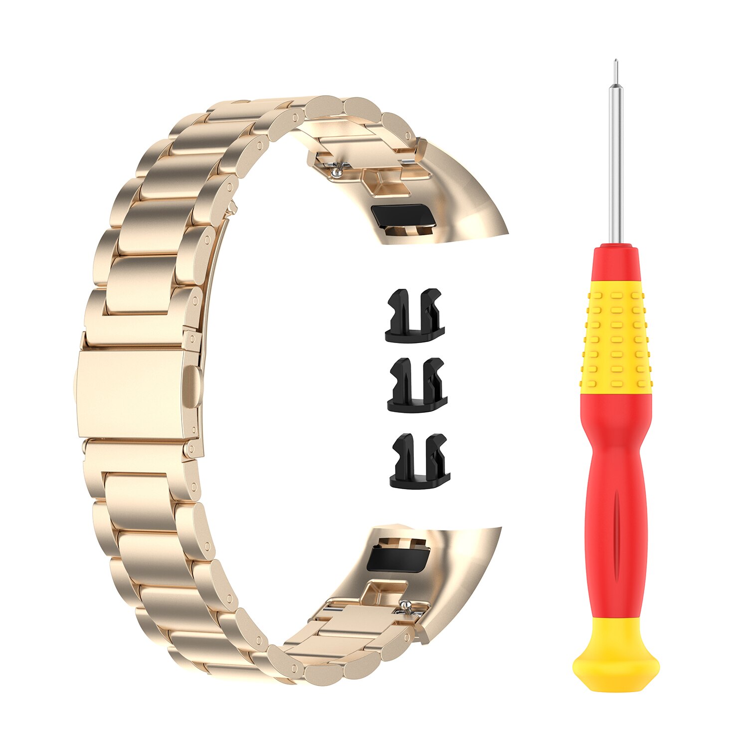 Pulsera ajustable de acero inoxidable para Honor Band 5 y Band 4 correas con correa de Metal sólido para Huawei con herramienta: Champagne