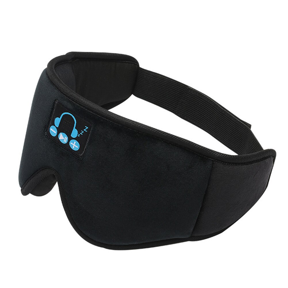 Calling 3D Sleep Eye Mask Cover Wireless Bluetooth V5.0 Sleep Headphones Portable Blindfold Travel Eyepatches: Black B