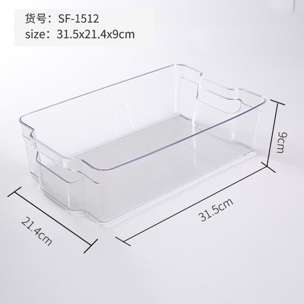 Refrigerator Storage Box Clear Plastic Food Container Rack Space Save Organizer for Kitchen Countertops Cabinets Refrigerator: 31.5x21.4x9cm