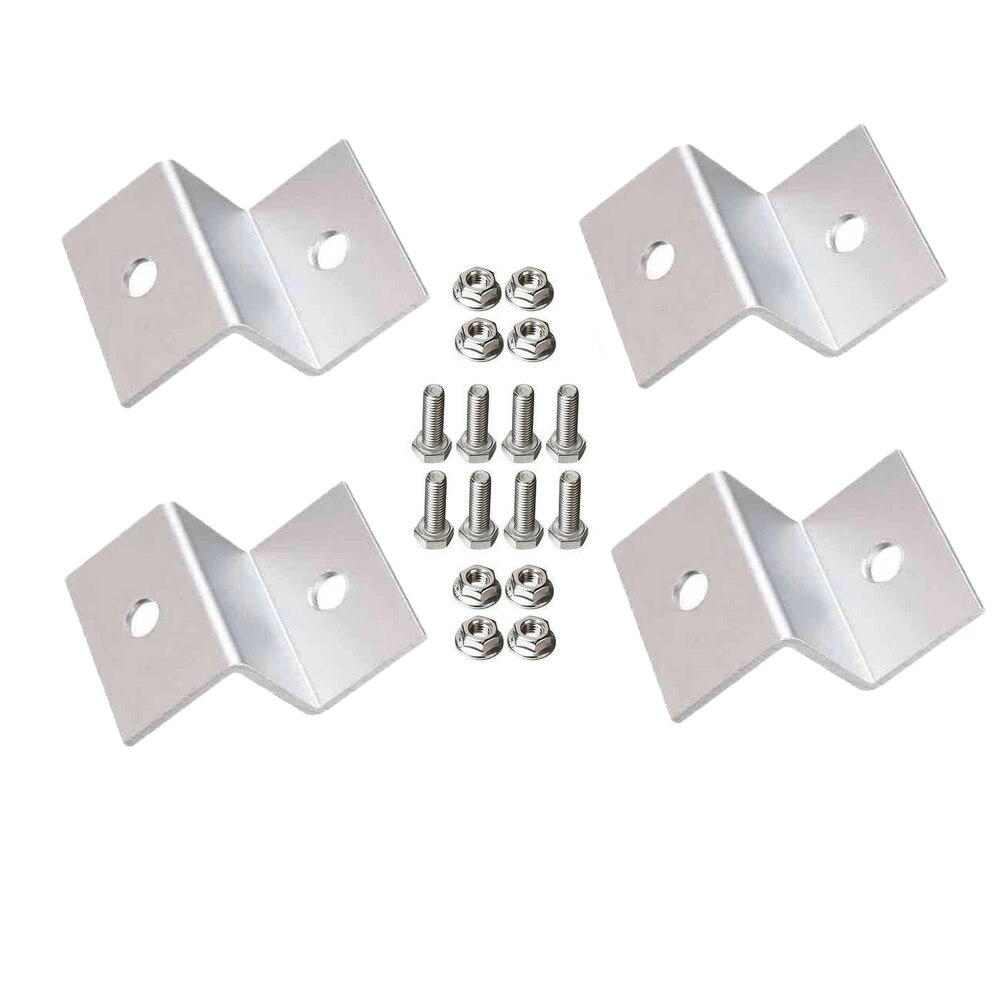 4pcs Z Shape Metal Solar Panel Mounting Brackets 2 Hole with Hardware for RV House Boat Solar System Installation Accessories