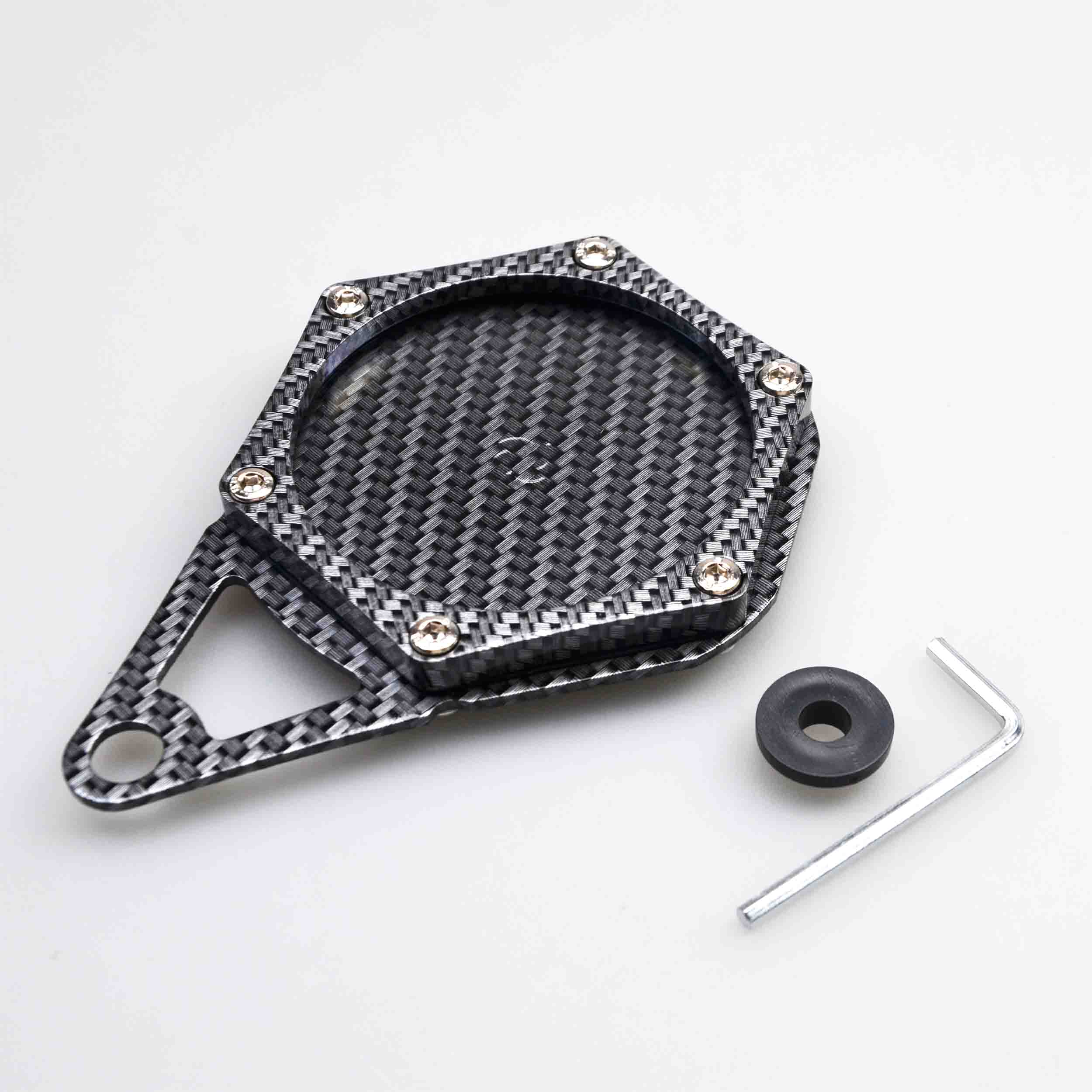 Motorcycle Carbon Tax Disc holder, Motorbike Universal Round Tax Disc Plate Holder Waterproof Carbon: Lavender