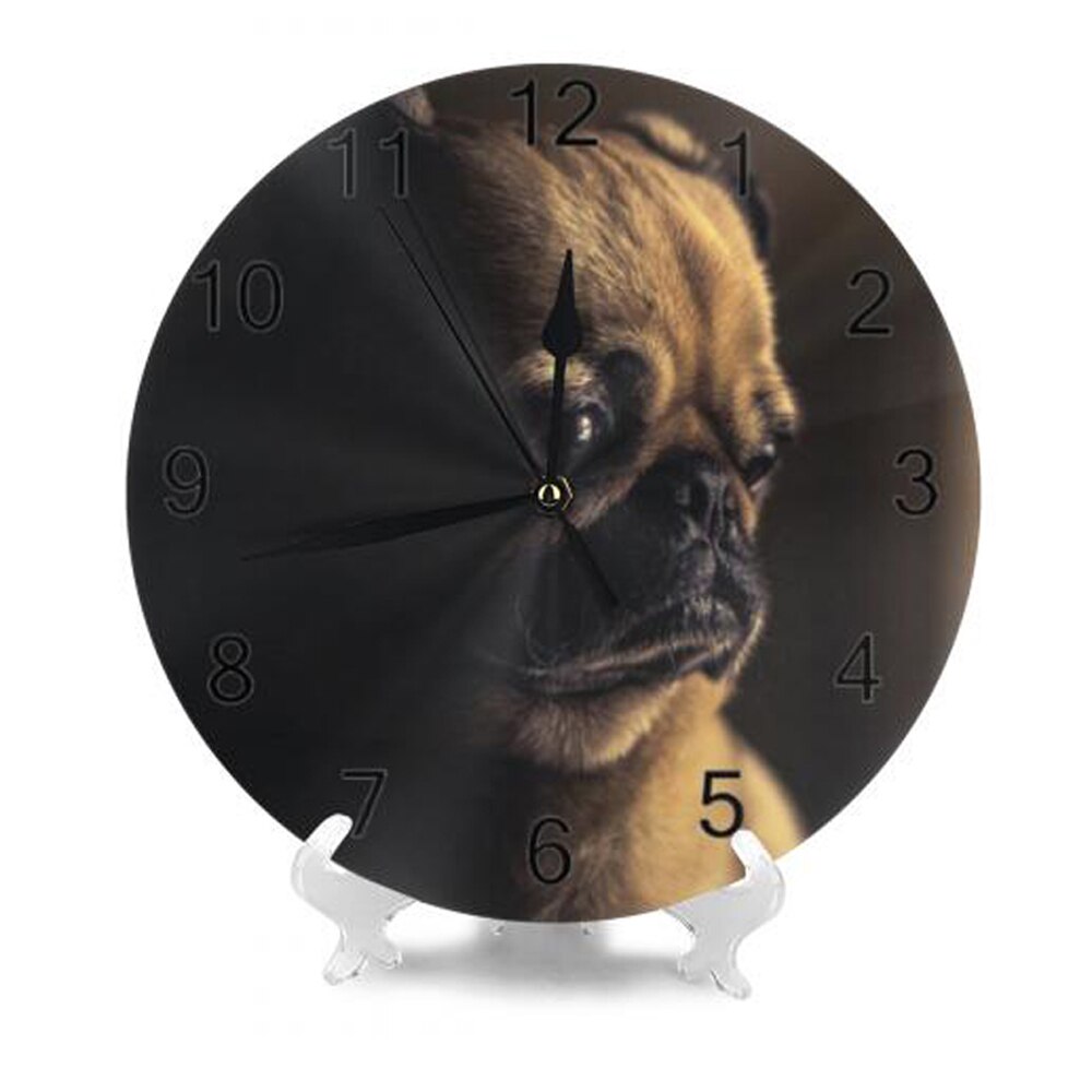 Pet Dog Pattern 25CM Wall Clocks Decorative Numeral Digital Dial Mute Silent Digital Clocks Battery Operated for Bedroom: SZA1196