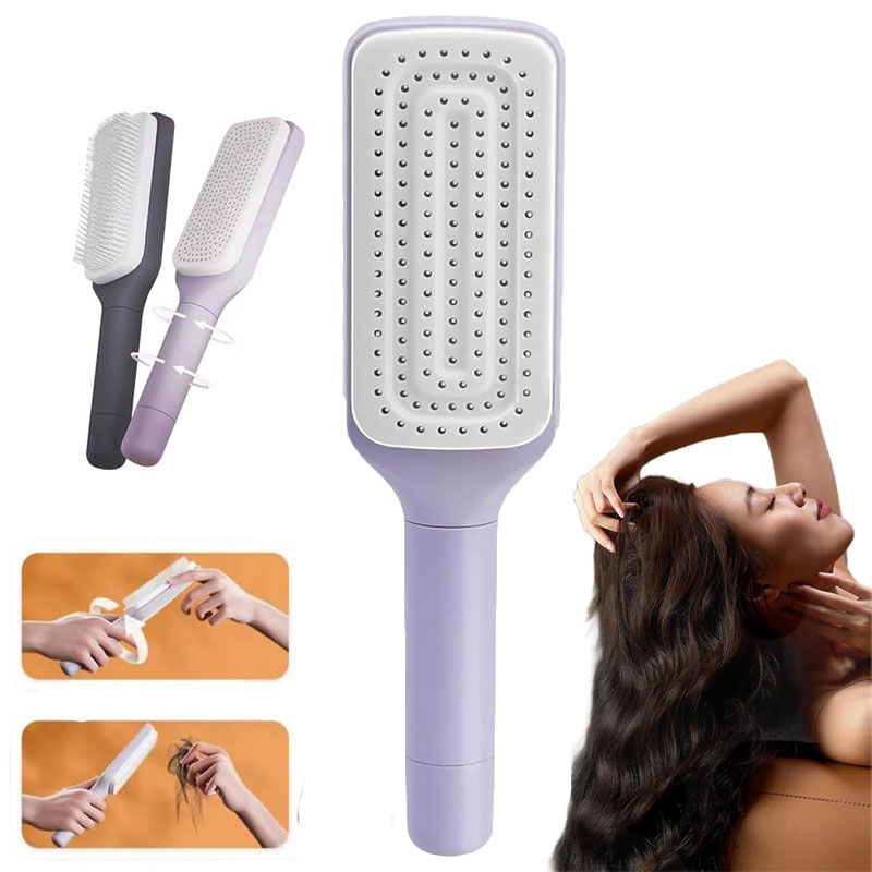 1/2 Stuks Draaibare Zelfreinigende Haarborstel Massage Luchtkussen Kam Magische Intrekbare Zelfreinigende Massage Borstel Telescopische Kam
