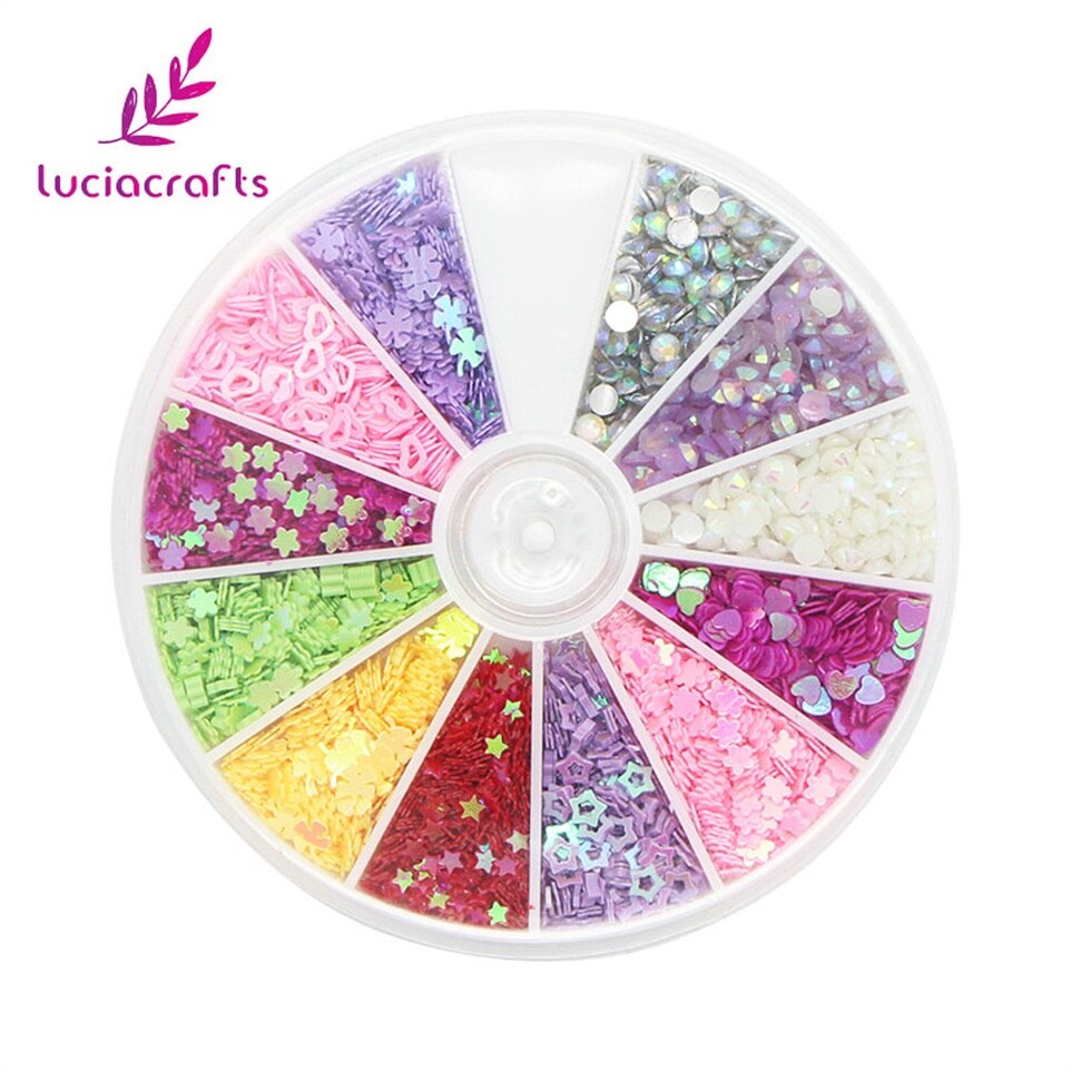 Lucia Ambachten Willekeurige Gemengde Kleur Combinatie Van 8.5G Regenboog Cup Pailletten + 150 Pcs Strass Party/Bruiloft Confetti f1011: Default Title