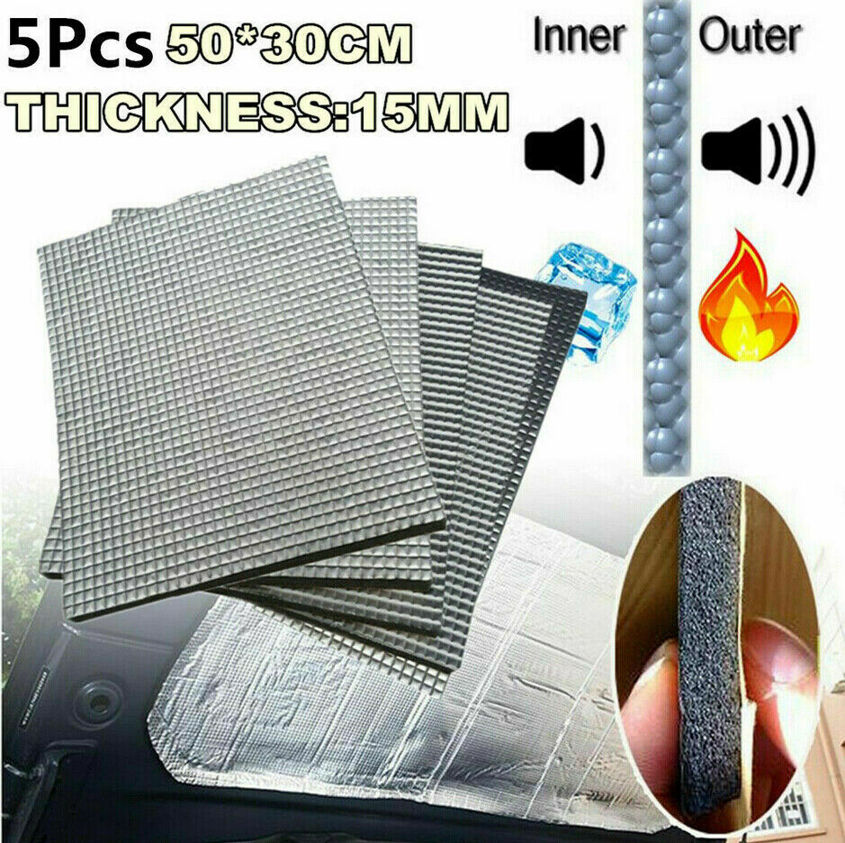 5 stk 15mm tykkere bil lydmatte prøvetrykk deadener varme støyisolering dødbringende matt hette lukket celle skum 30*50cm