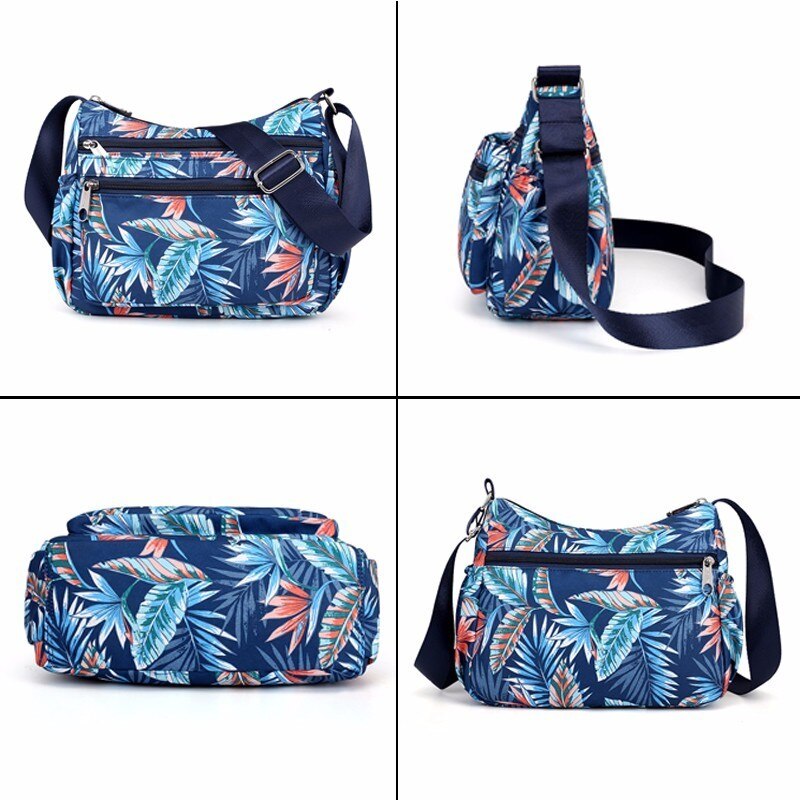 Imperméable à l'eau en Nylon femmes sacs de messager sac à main fourre-tout fleur bandoulière Bolsas embrayage voyage épaule Feminina Bolsos Mujer