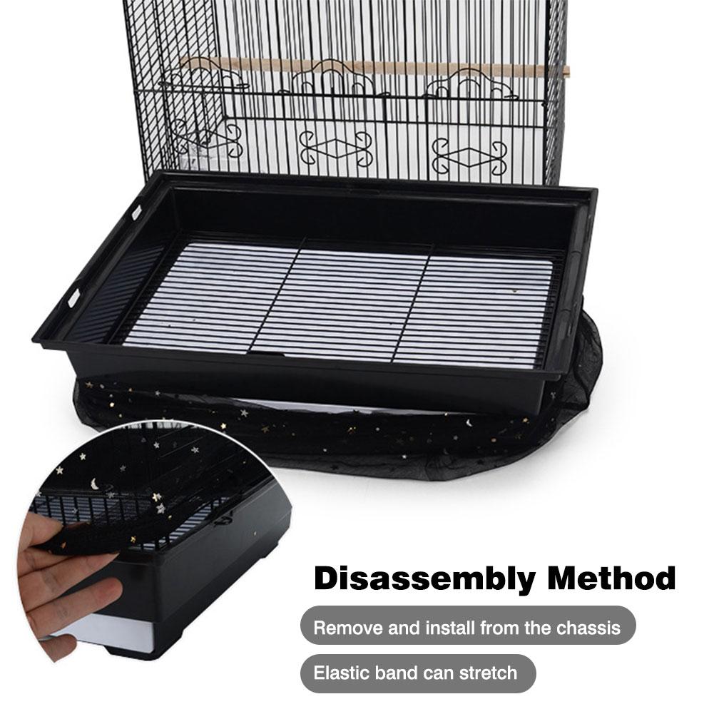 Bird Cage Cover Dustproof Birdseed Net Seed Catcher Nylon Mesh Birdseed Net Guard For Length 35-46cm Bird Cage