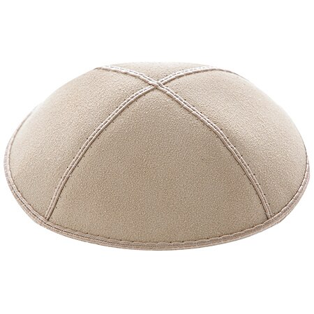 15/16CM SUEDE KIPPAH JEWISH KIPPAH LEATHER YARMULKE KIPPAH: Offwhite Ivory