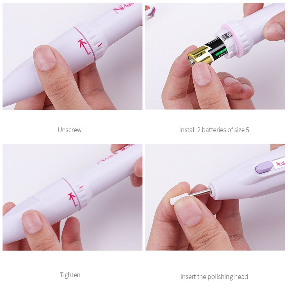 Nagellack Schleifer Tragbare Elektrische Pedikübetreffend Manikübetreffend Gerät Mini nagel Stift Prüfung Nagel Polierer Liefert 5 Nagel Polierer