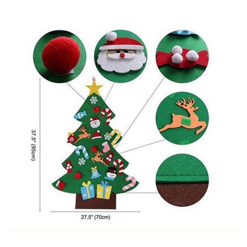 Bambini fai da te feltro albero di natale decorazione natalizia per la casa Navidad 2021 regali di capodanno ornamenti natalizi albero di natale di babbo natale