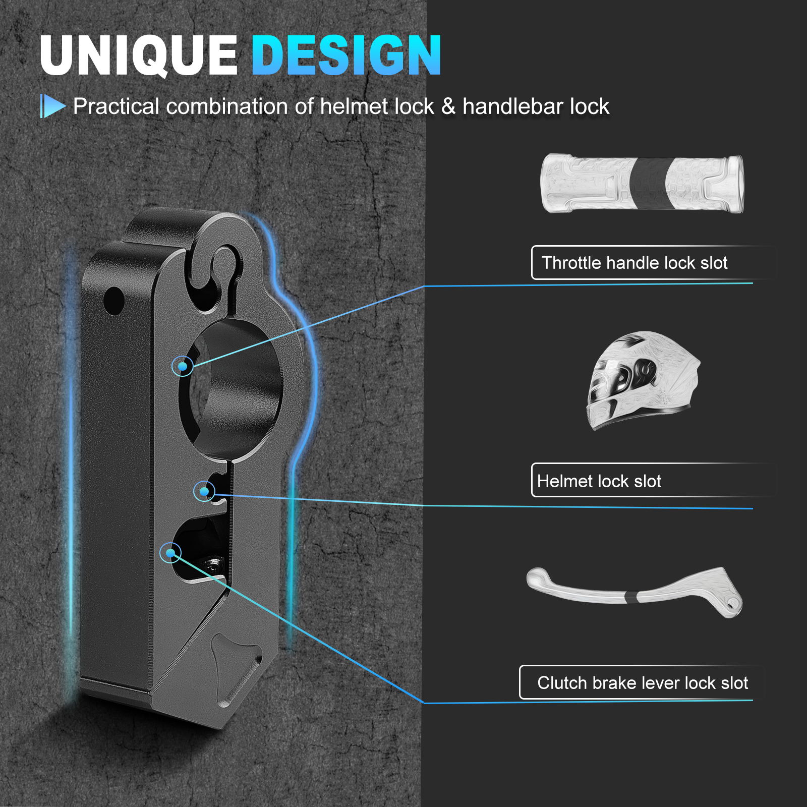 Motorrad Lenker Schloss Anti-Diebstahl-Schloss Lenker Brems griff fest sperren Imitiert stehlen sperren Zugstange ATV Schmutz Straße Fahrräder
