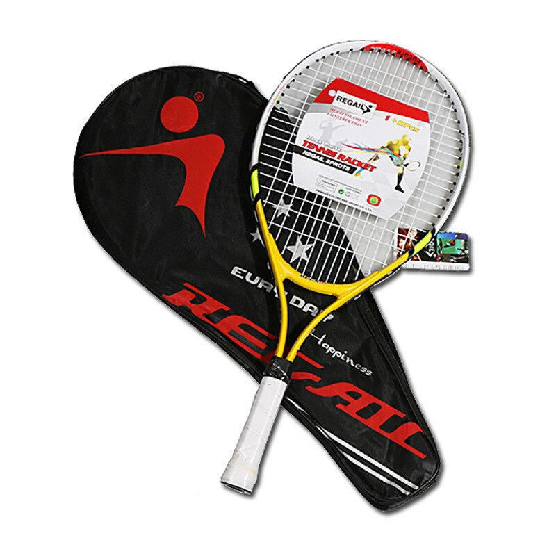 1 PCS Tennis Schläger Kinder Training Wettbewerb Tennis Schläger Aluminium Tennis Schläger Jugend Tennis Schläger mit Tasche: Gelb