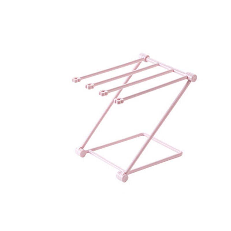 Składany pionowy wieszak na ręczniki kuchenne wieszak z darmowym przepychaczem stojak na stół trwały stojak na kubek robić picia różowy stojak na biue: lekki różowy