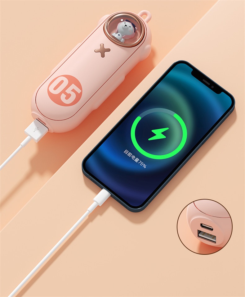 DC5V USB Rechargeable Mini Electric Heater Portable Hand Warmer 5000mAh / 10000mAh Power Bank