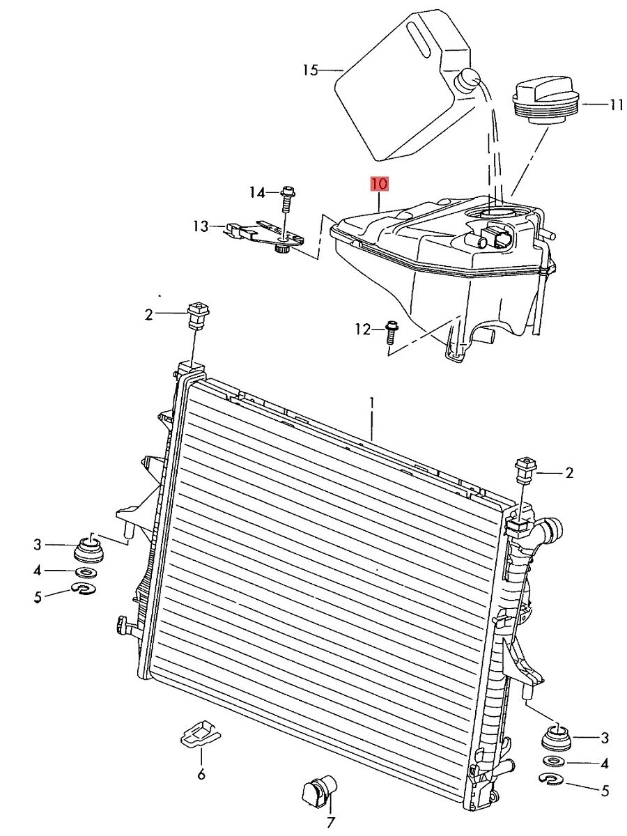 OEM7L0121407C Coolant Recovery Expansion for Porsch Aud Q7 4LB 7L0121407F 95510614723 Engine Expansion Coolant Overflow T