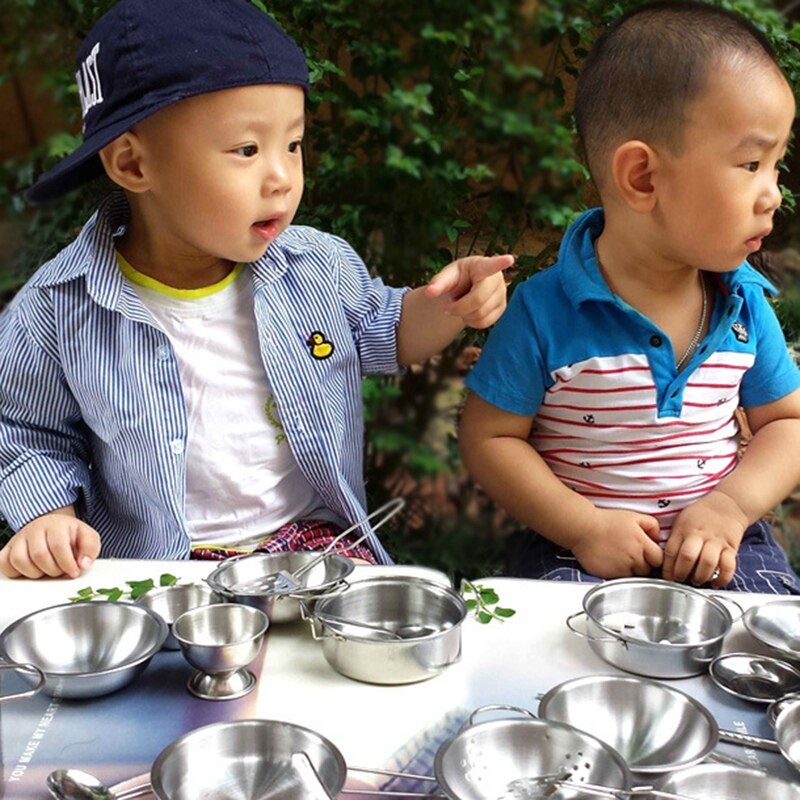 Spielen Haus Spielzeug Super Anti-Herbst Edelstahl Junge und Mädchen Spielzeug Kinder Spielen Haus Küche Spielzeug 16 Stück set