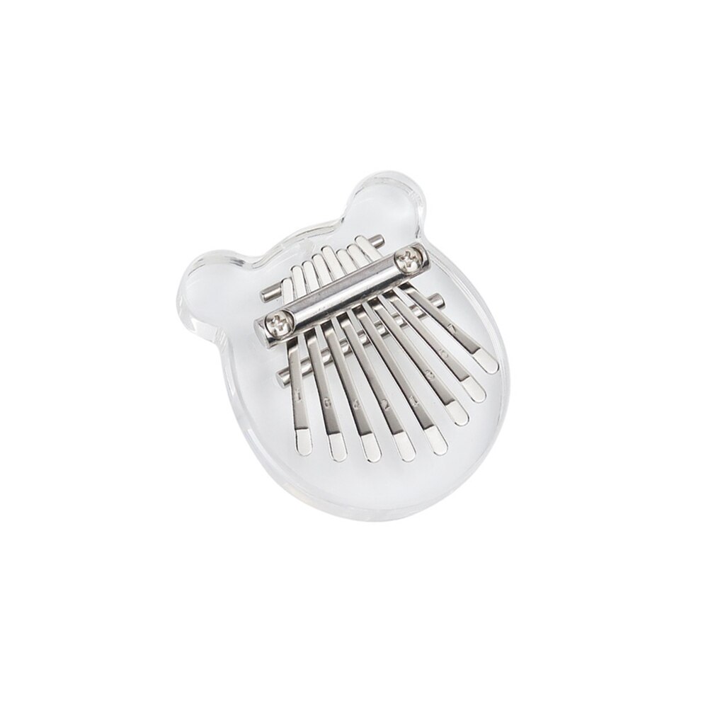 Draagbare Kleine Beer Duim Piano Kristal Transparante Kalimba Instrument 8 Toetsen Mini Thumb Piano Muziekinstrument Voor Beginner