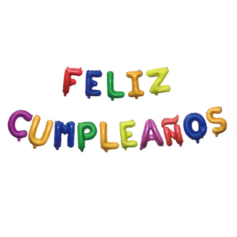15 stk feliz cumpleanos spansk gratulerer med dagen brev ballonger 16 tommer måke sølv lilla alfabet oppblåsbare globos luftballonger