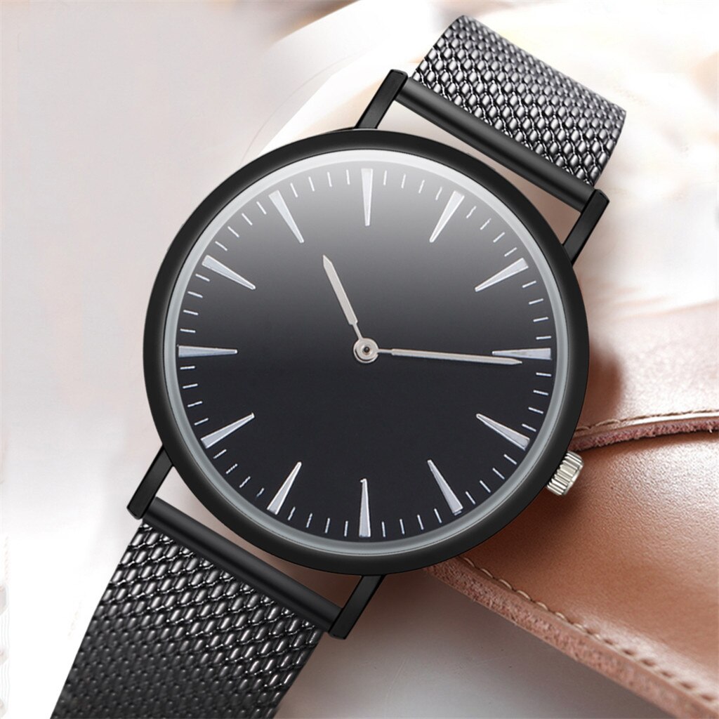 Men's Business Watch Simple PVC Silicone Strap Analog Quartz Watch Waterproof Stainless Steel Round Dial