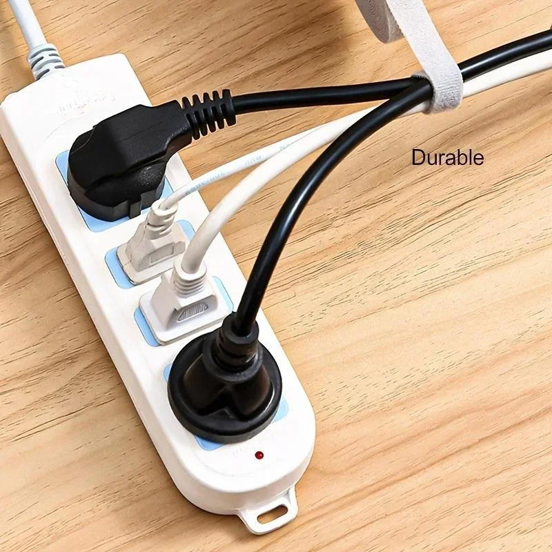 Orden de cables de 5m, organizador de cables reutilizable, enrollador de cables de escritorio, organizador de bridas, dispositivo de almacenamiento de protección de línea de datos