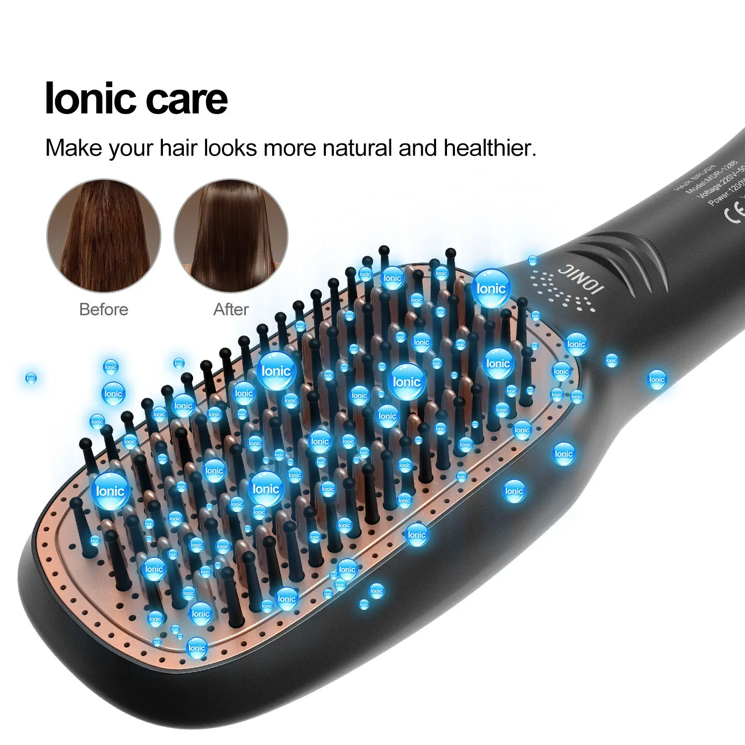 3 in- in-1- haarglätterbürste mit überhitzungsschutz, negativ-ionen-technologie, schnell aufheizend und leicht
