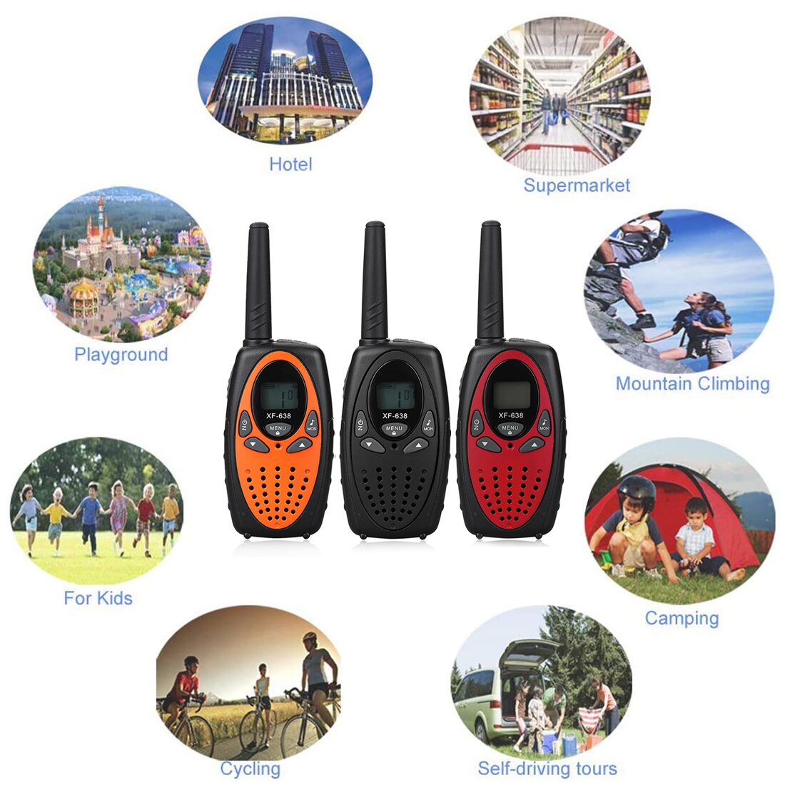 Walkie Talkie XF-638 2PCS Handheld Zwei Weg Intercom Tragbare Radio XF 638 Talkie Walkie UHF 462-467MHz & 446MHz Walkie-talkies