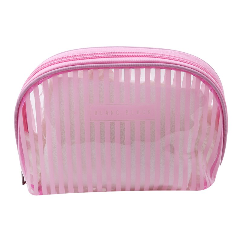 Pvc Transparante Grote Capaciteit Cosmetische Tas Vrouwen Mode Reizen Draagbare Waterdichte Strepen Maken Up Toilettassen