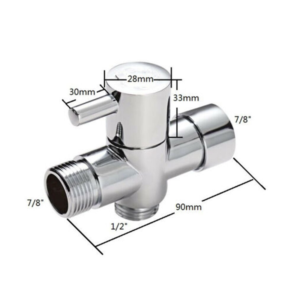 Messing 1/2 "7/8" Chrome T-adapter 3 Möglichkeiten Ventil für Füllung Winkel Bidet Umsteller Bad Wc Bidet sprayer Dusche Kopf Dusche