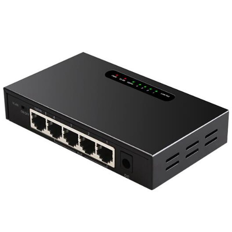 5 Port Poe Gigabit Switch RJ45 Gigabit Ethernet Poort Onbeheerde Desktop Switch Met Vlan Functie Voor Pc Eu Plug