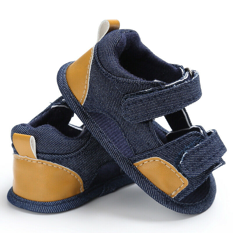 Unisex baby pige drenge sandaler blødt lærred baby sandaler anti-slip ruskind såler træsko nyfødte børn børn sommer sandal træsko