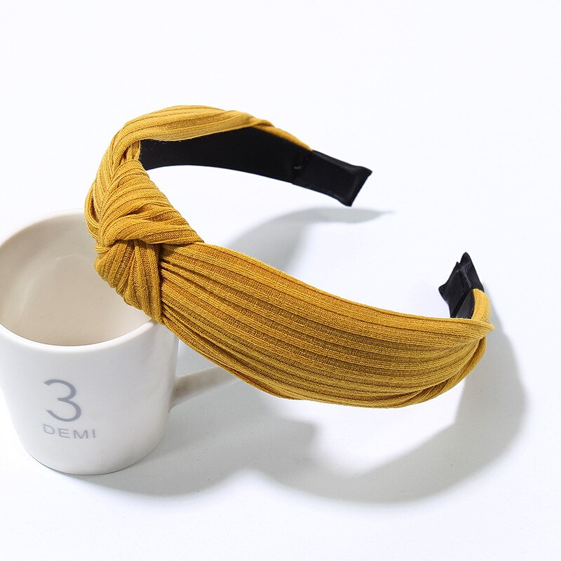 1 Pc Verkoop Boog Knoop Haarband Zachte Katoen Comfortabele Zoete Eenvoudige Meisjes Doek Cross Solid Hoofdband Haar accessoires: 28