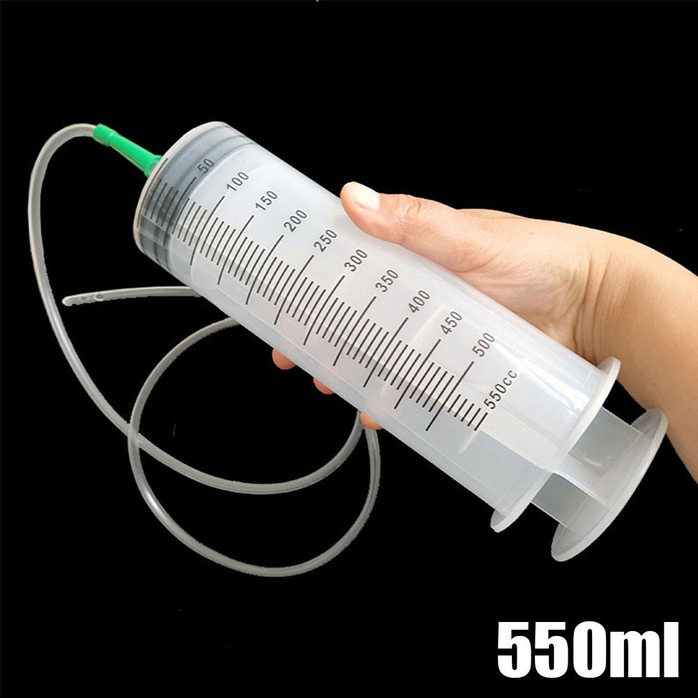 Pompe à huile de baril de seringues de grande capacité, réutilisable, tuyau de 1m, alimentation pour animaux de compagnie, pompe de mesure, seringue à vide, 100 ml, 300 ml, 550ml: WHITE