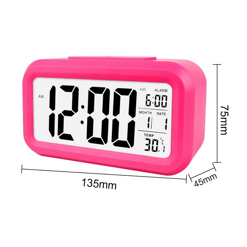 Alarma Digital LED reloj relij de mudo calendario electrónica escritorio luz Mesa Relojes de pared escritorio reloj: rose red A5