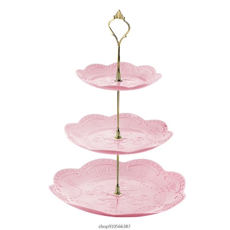 Afneembare Cake Stand Europese Stijl 3 Tier Gebak Cupcake Fruitschaal Serveren Dessert Houder Wedding Party Home Decor: 2