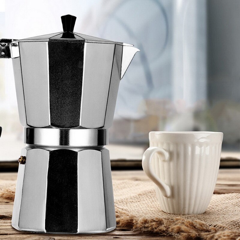 Aluminum Coffee Maker Durable Moka Cafeteira Expresso Percolator Pot Practical Moka Coffee Pot 50/100/150/300/450/600ml^^