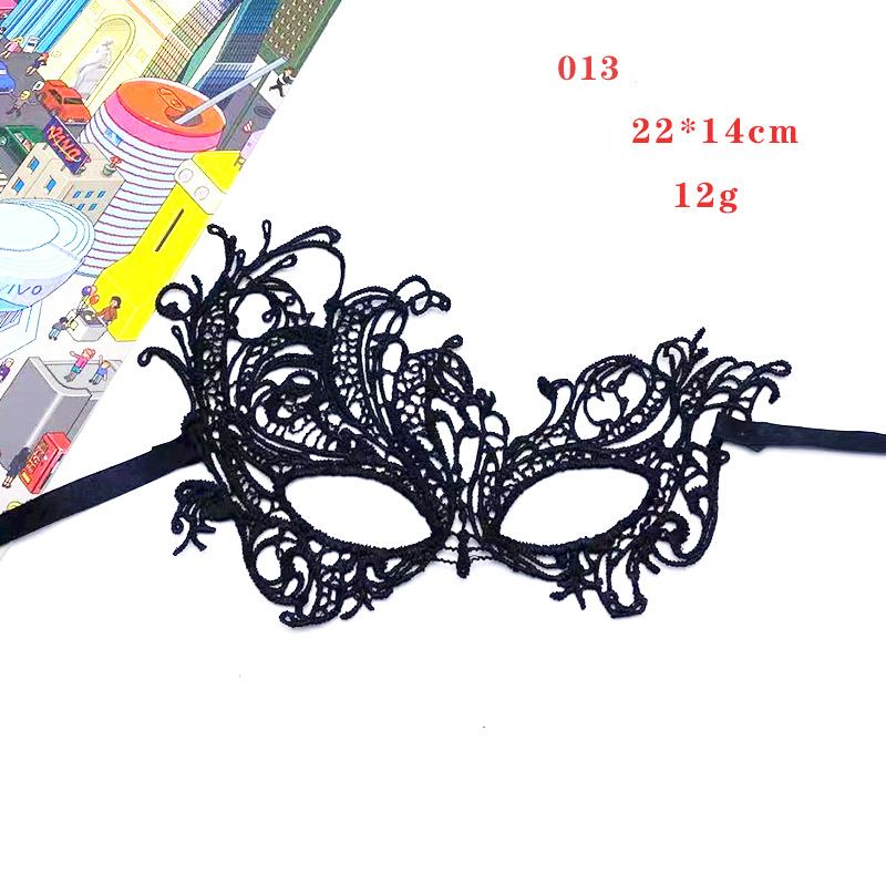Women Gothic Lace Mask Cosplay Halloween Party Carnival Sexy Lady Costumes Half Face Animal Role Playing Masques For Girls: Dark Grey