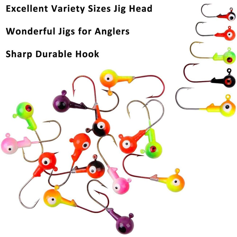 38 st /50 st vev jigg huvud krok set blandad färg fiske krok jigg huvud locka hårt bete mjuk mask jigg krok för bas öring